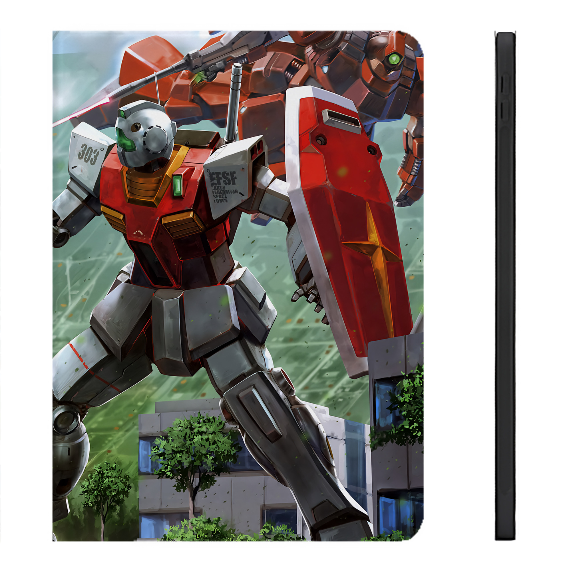 （画像用） 機動戦士ガンダム Mobile Suit Gundam IPadケース ペンホルダー付き ブックスタイルデザイン